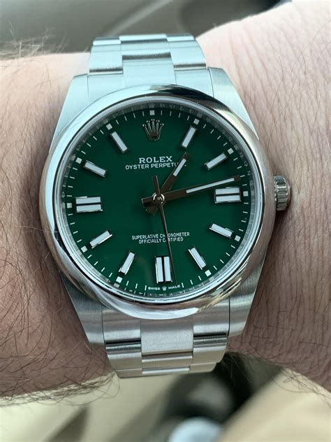 men's green face rolex|rolex op 41 green dial.